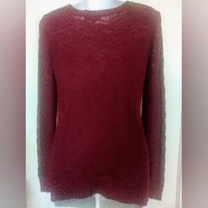 Pink Rose Maroon Crew Neck Sweater